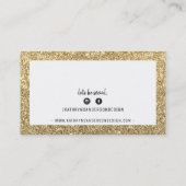 スタイリッシュミニマルシンプル黒金ゴールドグリッター 名刺 (裏面)