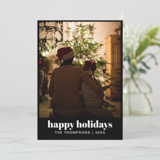 スタイリッシュミニマルモダン家族の写真 シーズンカード (スタンド正面)