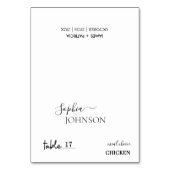 スタイリッシュミニマル結婚座席表 テーブルナンバー (正面)