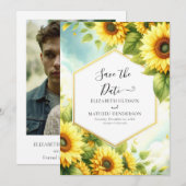 スタイリッシュミニマル花結婚病 セーブザデート (正面/裏面)