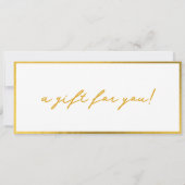 スタイリッシュミニマル金ゴールドおよびホワイトギフト証明書 (裏面)