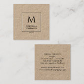 スタイリッシュミニマルKraft MONOGRAM スクエア名刺 (正面/裏面)