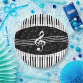 スタイリッシュミュージカルノートクレフ、 音符記号及びピアノ鍵 ペーパープレート (パーティー)