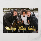 スタイリッシュメリーVibes Only Christmas写真 箔シーズンカード (正面)