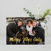スタイリッシュメリーVibes Only Christmas写真 箔シーズンカード (立ち正面)