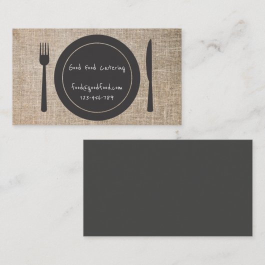 スタイリッシュモダンお尻ケータリンググルメ 名刺 (正面/裏面)