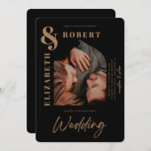 スタイリッシュモダンはっきりしたアーチ写真結婚s 招待状 (正面/裏面)