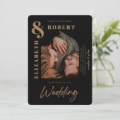 スタイリッシュモダンはっきりしたアーチ写真結婚s 招待状 (スタンド正面)