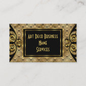 スタイリッシュモダンアールデコ金ゴールド黒1930 名刺 (正面)