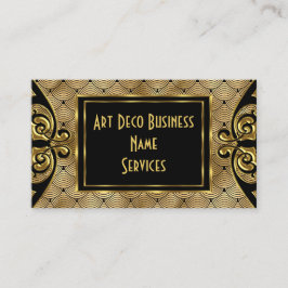スタイリッシュモダンアールデコ金ゴールド黒1930 名刺