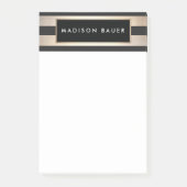 スタイリッシュモダンエレガントストライプの黒と金ゴールド ポストイット (正面)