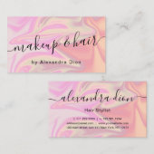 スタイリッシュモダンエレガントホログラフィックメイク 名刺 (正面/裏面)