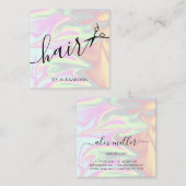 スタイリッシュモダンエレガントホログラフィック スクエア名刺 (正面/裏面)