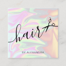 スタイリッシュモダンエレガントホログラフィック スクエア名刺