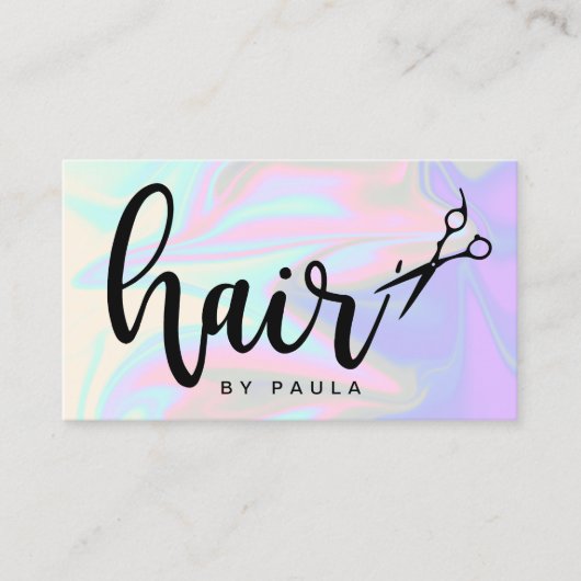 スタイリッシュモダンエレガントホログラフィック 名刺 (正面)