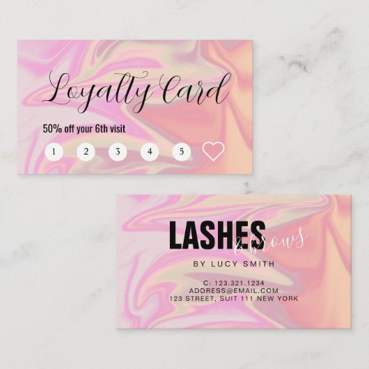 スタイリッシュモダンエレガントホログラフィ ロイヤリティカード (正面/裏面)