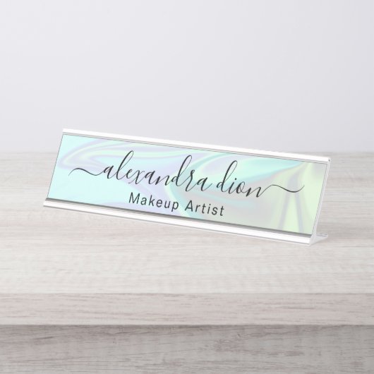 スタイリッシュモダンエレガント型メークアーティスト デスクネームプレート (正面)