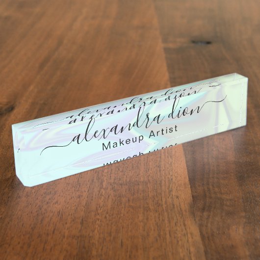 スタイリッシュモダンエレガント型メークアーティスト デスクネームプレート (側面)