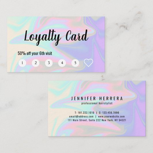 スタイリッシュモダンエレガント型 ロイヤリティカード (正面/裏面)