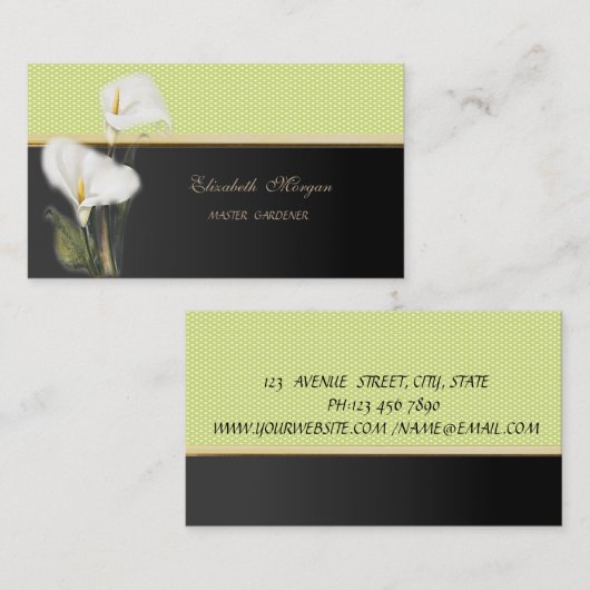 スタイリッシュモダンエレガント水玉模様 名刺 (正面/裏面)