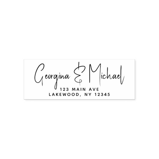 スタイリッシュモダンエレガントScript Minimalist結婚's セルフインキングスタンプ (デザイン)