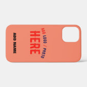 スタイリッシュモダンカスタムコーラルオレンジ検証済ブランド Case-Mate iPhoneケース (裏面 (横))