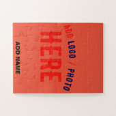 スタイリッシュモダンカスタムトマトレッド検証済みブランド ジグソーパズル (横)