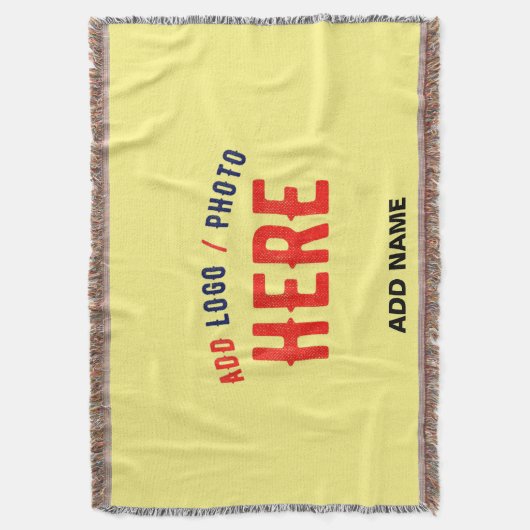 スタイリッシュモダンカスタムパステルイエロー検証済みブランド スローブランケット (正面縦)