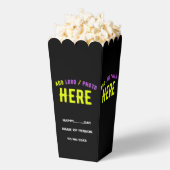 スタイリッシュモダンカスタムブラック検証済みブランドポップコーン フェイバーボックス (はじけた状態)