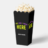 スタイリッシュモダンカスタムブラック検証済みブランドポップコーン フェイバーボックス (はじけた状態)