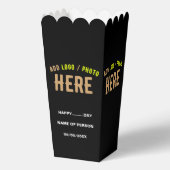 スタイリッシュモダンカスタムブラック検証済みブランドポップコーン フェイバーボックス (裏面)