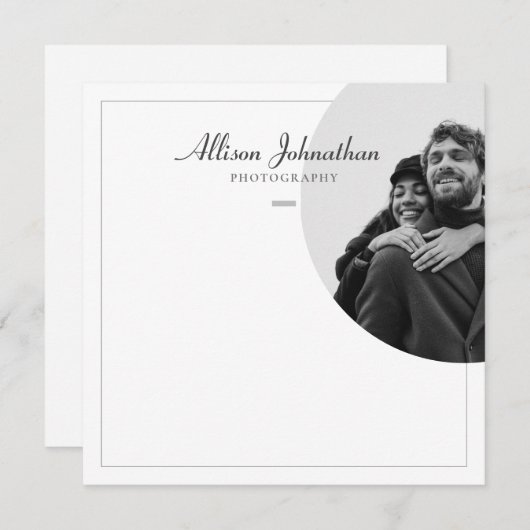 スタイリッシュモダンカスタム写真白黒 ノートカード (正面/裏面)