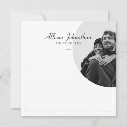 スタイリッシュモダンカスタム写真白黒 ノートカード (正面)