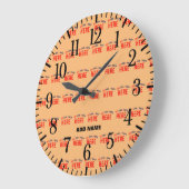 スタイリッシュモダンカスタム桃オレンジ検証済みブランド ラージ壁時計 (傾斜)