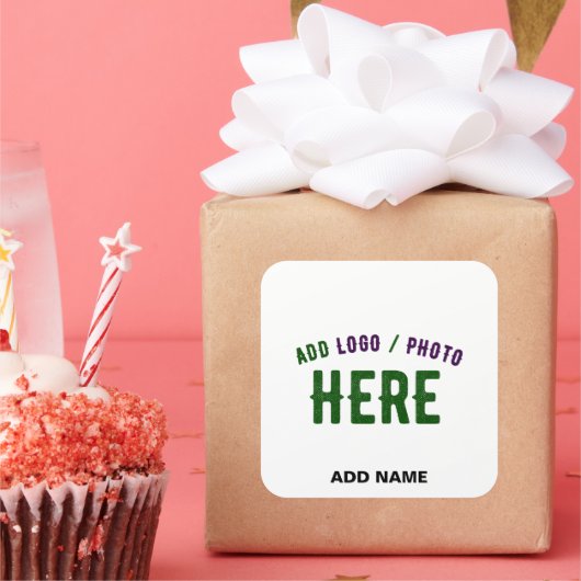 スタイリッシュモダンカスタム白検証済みブランドパーティー スクエアシール (パーティー)