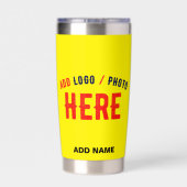 スタイリッシュモダンカスタムBRIGHT YELLOW VERIFIED BRAND 保温保冷タンブラー (背面)