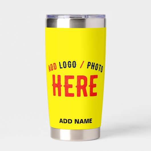 スタイリッシュモダンカスタムBRIGHT YELLOW VERIFIED BRAND 保温保冷タンブラー (正面)