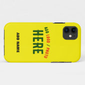 スタイリッシュモダンカスタムBRIGHT YELLOW VERIFIED BRAND Case-Mate iPhoneケース (裏面(横))