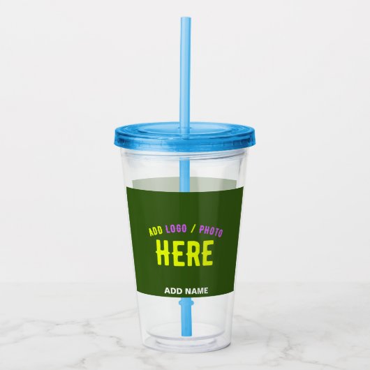 スタイリッシュモダンカスタムFOREST GREEN検証済みブランド アクリルタンブラー (正面)