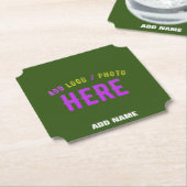 スタイリッシュモダンカスタムFOREST GREEN検証済みブランド ペーパーコースター (アングル)