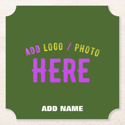 スタイリッシュモダンカスタムFOREST GREEN検証済みブランド ペーパーコースター (正面)