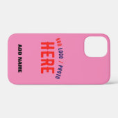 スタイリッシュモダンカスタムHOT PINK VERIFIED BRANDED Case-Mate iPhoneケース (裏面 (横))