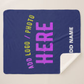 スタイリッシュモダンカスタムNAVY BLUE VERIFIED BRANDED シェルパブランケット (正面(横))