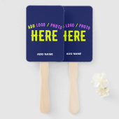 スタイリッシュモダンカスタムNAVY BLUE VERIFIED BRANDED ハンドファン (正面&裏面)