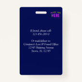 スタイリッシュモダンカスタムNAVY BLUE VERIFIED BRANDED バッジ (裏面)