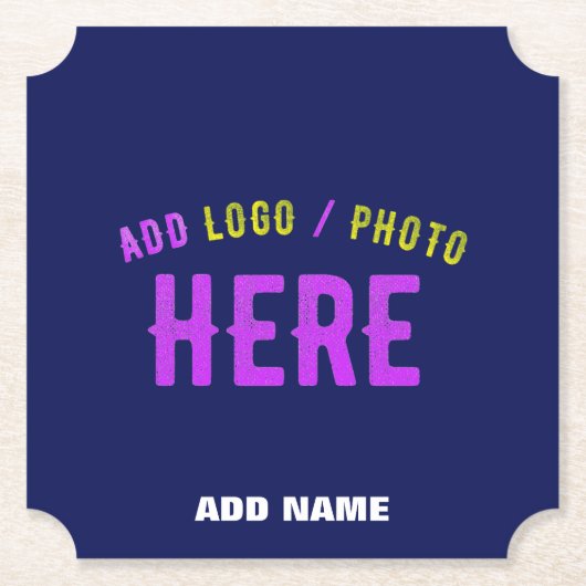 スタイリッシュモダンカスタムNAVY BLUE VERIFIED BRANDED ペーパーコースター (正面)