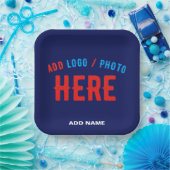 スタイリッシュモダンカスタムNAVY BLUE VERIFIED BRANDED ペーパープレート (パーティー)