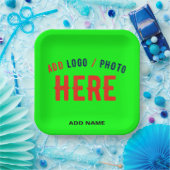 スタイリッシュモダンカスタムNEON GREEN検証済みブランド ペーパープレート (パーティー)