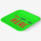 スタイリッシュモダンカスタムNEON GREEN検証済みブランド ペーパープレート (傾斜あり)