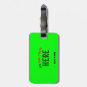 スタイリッシュモダンカスタムNEON GREEN検証済みブランド ラゲッジタグ (裏面縦)